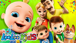 Οικογένεια Looloo Kids — Νεον πράσινο Ταπετσαρία
