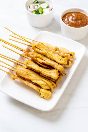 Ορεκτικό Κοτόπουλο Satay Ασιατικό Φαγητό — Xiaomi Pad 7S Pro 12.5 Ταπετσαρία
