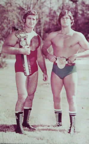 Παλαιστές Bob Armstrong και Robert Fuller Vintage Ολόσωμη Λήψη — Honor Pad X8b Ταπετσαρία