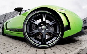 Πράσινη Lamborghini τροχός fisheye ταπετσαρία.