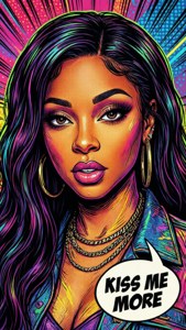 Η Doja Cat σε στιλ ποπ αρτ κόμικ με συννεφάκι ομιλίας