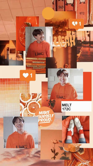 Πορτοκαλί Αισθητική Jhope BTS — Bts αισθητική Ταπετσαρία