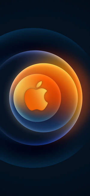 Ταπετσαρία πορτοκαλί κύκλου λογότυπου Apple