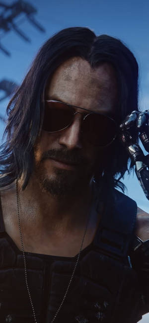 Ταπετσαρία πορτρέτου Keanu Reeves Cyberpunk 2077 — iPhone 17 Pro Ταπετσαρία