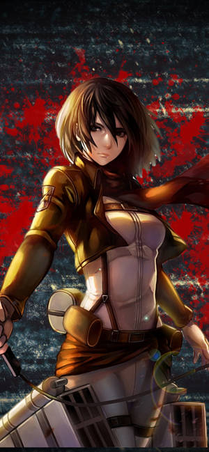 Πορτρέτο Mikasa Attack On Titan iPhone — iPhone 14 Ταπετσαρία