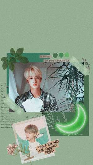 Πράσινο Aesthetic BTS Jin — Bts αισθητική Ταπετσαρία