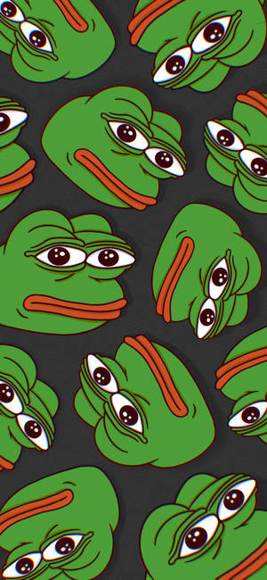 Ταπετσαρία πράσινου μοτίβου Pepe the frog — iPhone 16 Pro Ταπετσαρία