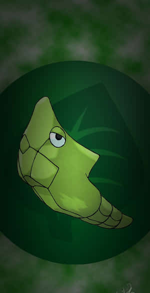 Πράσινο Φύλλο με Metapod σε Τηλέφωνο — Πράσινο αισθητικό GIF Ταπετσαρία