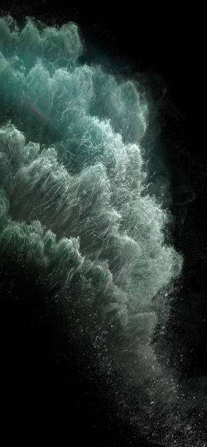 Λευκό μπλε πράσινο κυματιστό wallpaper για σειρά iPhone 11. — iPhone 11 Pro Max Ταπετσαρία