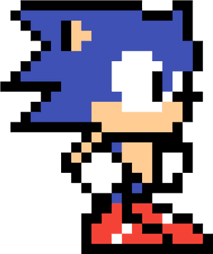 Ρετρό μπλε χαρακτήρας pixel art — Sonic the Hedgehog Ταπετσαρία