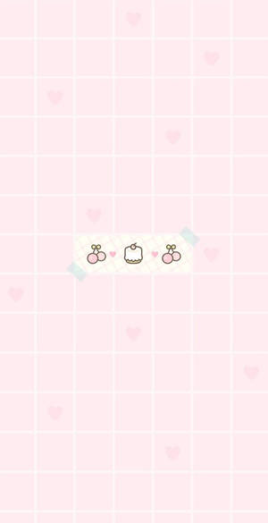 Ροζ Kawaii Κεράσια — Ροζ Kawaii Ταπετσαρία