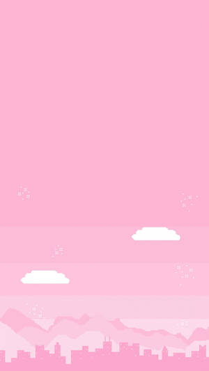 Ροζ Kawaii Πόλη — Ροζ Kawaii Ταπετσαρία
