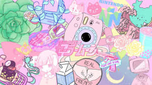 Ροζ Kawaii Φόντο για μια Γλυκιά Ατμόσφαιρα — Ροζ Kawaii Ταπετσαρία