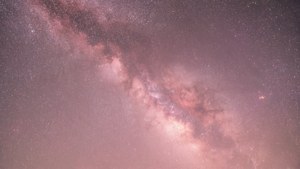 Μια ονειρική ανοιχτό ροζ έναστρη νύχτα με λαμπερά ροζ αστέρια. — Απαλό ροζ αισθητική Ταπετσαρία