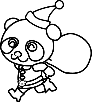 Σελίδα Χρωματισμού με Πάντα για τις Γιορτές — Πάντα Ταπετσαρία