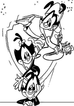 Ταπετσαρία Σκίτσου Τέχνης των Αδελφών Warner από Animaniacs — Oppo Pad 5 Ταπετσαρία
