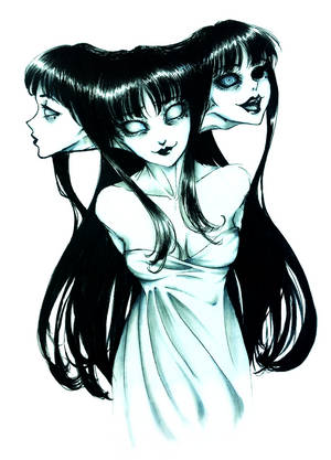 Σκοτεινή Anime Τρίκεφαλη Tomie ταπετσαρία — Σκοτεινό anime GIF Ταπετσαρία