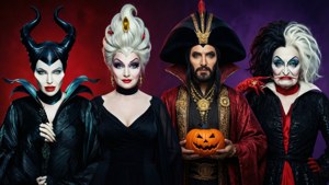 Κλασικοί κακοί της Disney συγκεντρωμένοι για το Halloween, ο καθένας με μια ανατριχιαστική λεπτομέρεια.