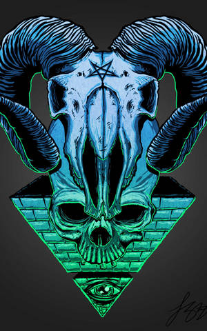 Ταπετσαρία κρανίο Illuminati σε ανεστραμμένη πυραμίδα σε μαύρο φόντο — Galaxy Tab S10 Ultra Ταπετσαρία