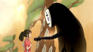 Ταπετσαρία με τα παιδιά του anime Spirited Away — Ανιμέ παιδιά Ταπετσαρία