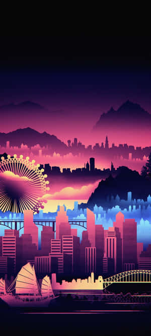 Synthwave City — Γαλαξίας A26 Ταπετσαρία