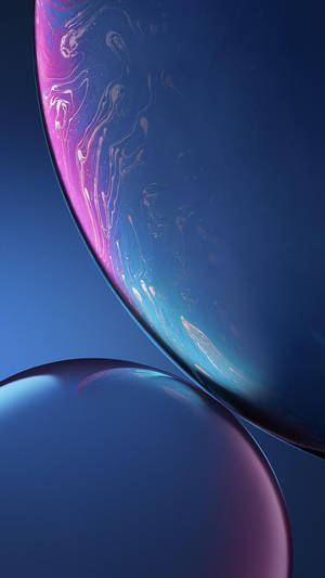 Ταπετσαρία iPhone XR με δύο σκούρες μπλε αφηρημένες φυσαλίδες — iPhone Xr Ταπετσαρία