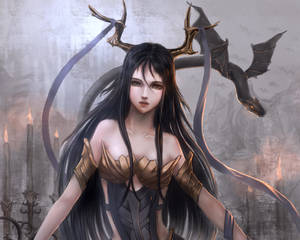 Λυπημένο Κορίτσι Δαίμονας — Cool Demon Slayer Ταπετσαρία
