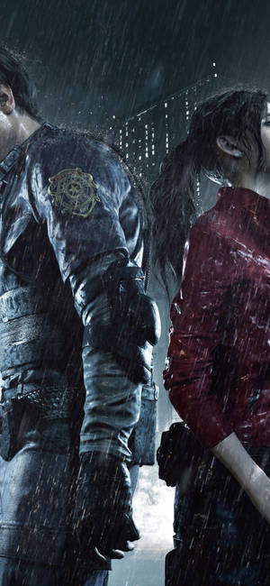 Ταπετσαρία iPhone Resident Evil 2 Remake Leon Kennedy και Claire Redfield. — iPhone 11 Pro Max Ταπετσαρία