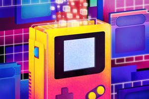 Ταπετσαρία φουτουριστικής τέχνης Game Boy Color