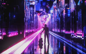 Φόντο Neon City — Νεον πόλη Ταπετσαρία