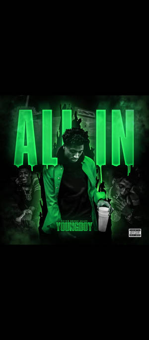 Φωτεινό Πράσινο Για Λογότυπο Nba Youngboy — Galaxy Z Flip Ταπετσαρία