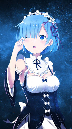 Φόντο κινητού γαλαξία με τη Rem από το Re:Zero
