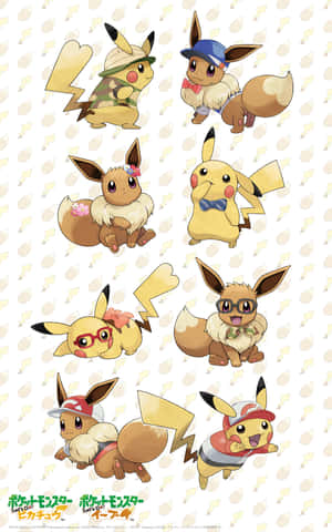 Χαριτωμένα Pikachu και Eevee — Lenovo Idea Tab Plus Ταπετσαρία