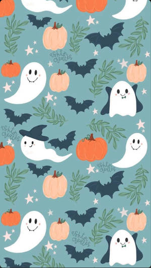 Χαριτωμένα Αποτρόπαια Σύμβολα Halloween για iPhone — Χαριτωμένο αισθητικό GIF Ταπετσαρία