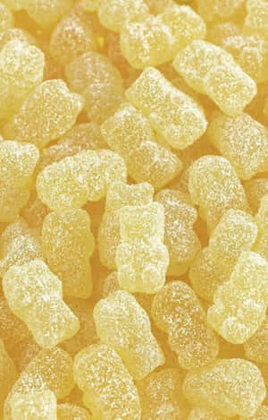 Χαριτωμένα Παστέλ Κίτρινα Gummy Αρκουδάκια — Χαριτωμένη αρκούδα Ταπετσαρία