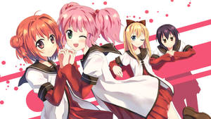 Ταπετσαρία με χαριτωμένες λεσβίες anime — Γλυκιά anime κοπέλα Ταπετσαρία
