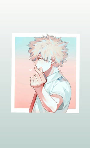 Χαριτωμένη Χειρονομία Καρδιάς του Bakugo — Galaxy Tab Active5 Pro Ταπετσαρία