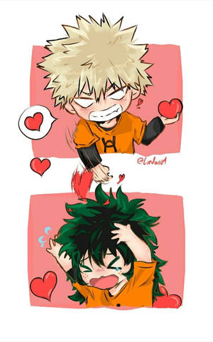 Χαριτωμένο Deku και Bakugou Καρτούν — Honor Pad 10 Ταπετσαρία