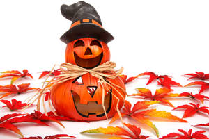 Χαριτωμένο Halloween φθινοπωρινό φαναράκι ταπετσαρία. — Χαριτωμένο αισθητικό Halloween Ταπετσαρία