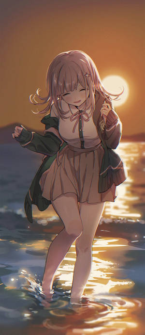 Ταπετσαρία Γλυκιά Κοπέλα Chiaki Nanami. — Galaxy Z Flip Ταπετσαρία