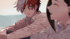 Ταπετσαρία με χαριτωμένο Todoroki και Yaoyorozu