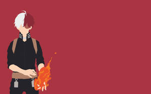 Ταπετσαρία Χαριτωμένου Todoroki σε Ροζ