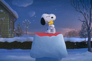 Ταπετσαρία Χριστουγεννιάτικης Αγκαλιάς Snoopy — Snoopy χριστούγεννα Ταπετσαρία