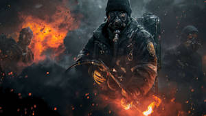 Ταπετσαρία The Division 2 με φλογοβόλα. — 2560x1440 Ταπετσαρία