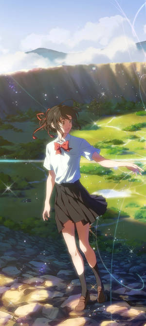 Όμορφη Mitsuha Kimi No Na Wa Phone — Pixel 9 Ταπετσαρία