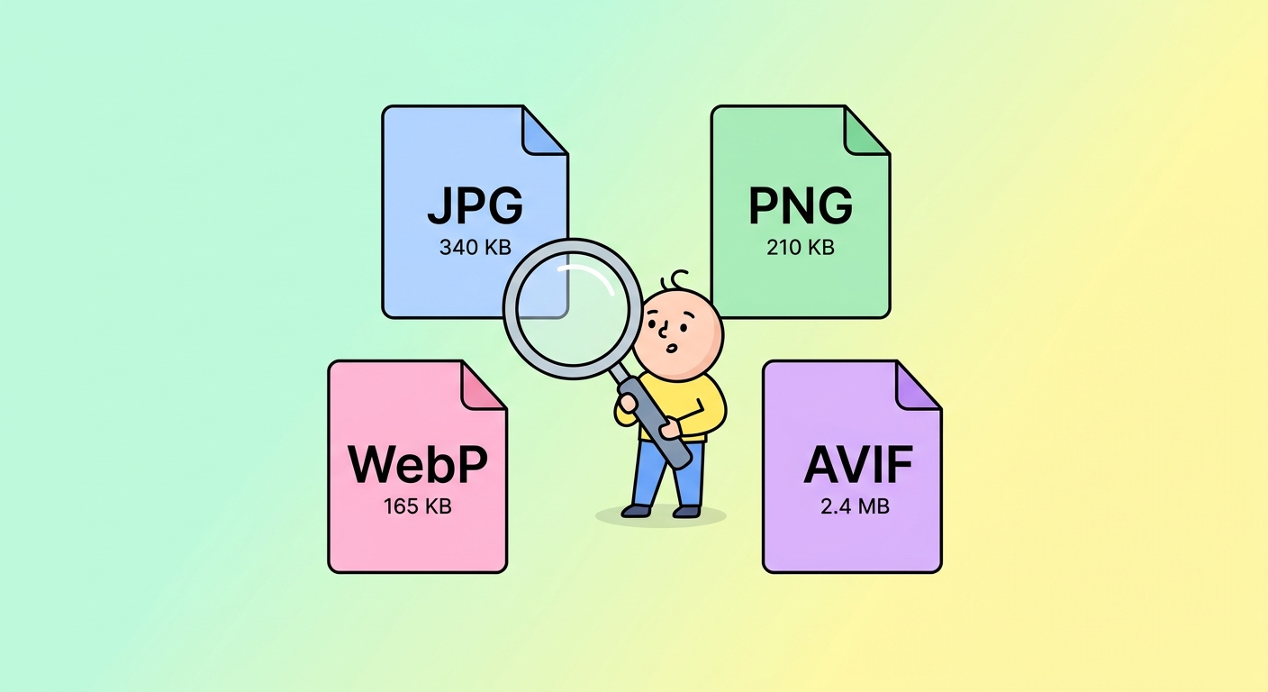 Φύλλο Αναφοράς Μορφών Εικόνας — JPG vs PNG vs WebP vs AVIF